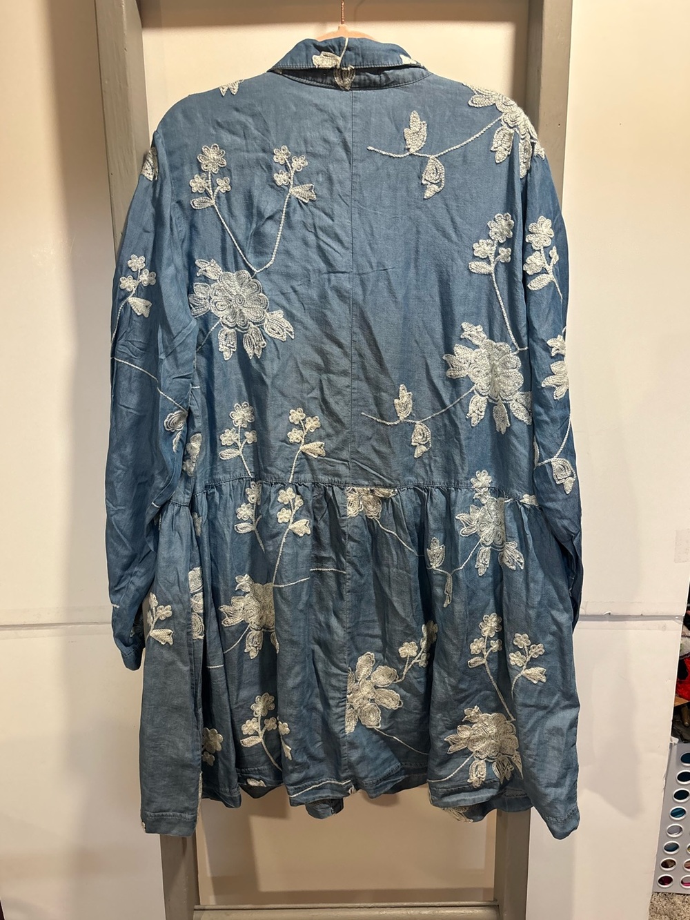 NorthStyle XL Embroidered Button-Front Tunic Dress, boutique, bohemian, feminine - Picture 8 of 9